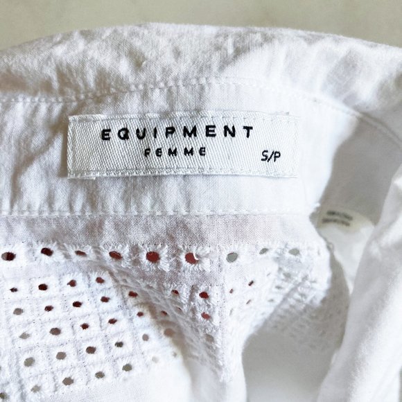 Equipment Colleen Eyelet top white sleeveless - Picture 6 of 9